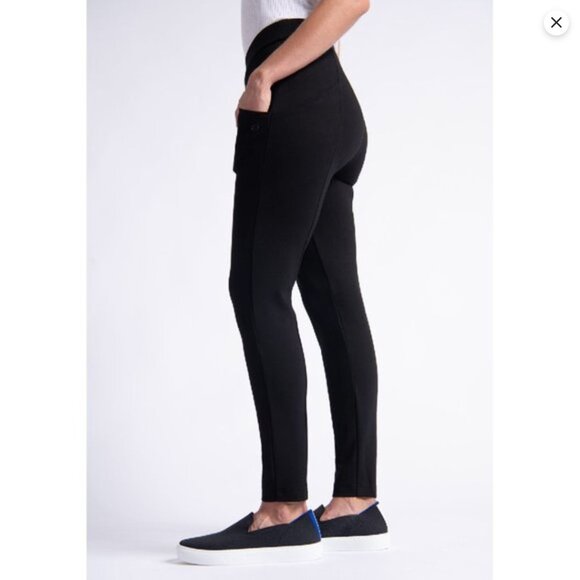 Betabrand  Zippered Journey Pants - Skinny-Leg - Black - Small Long - Picture 3 of 9